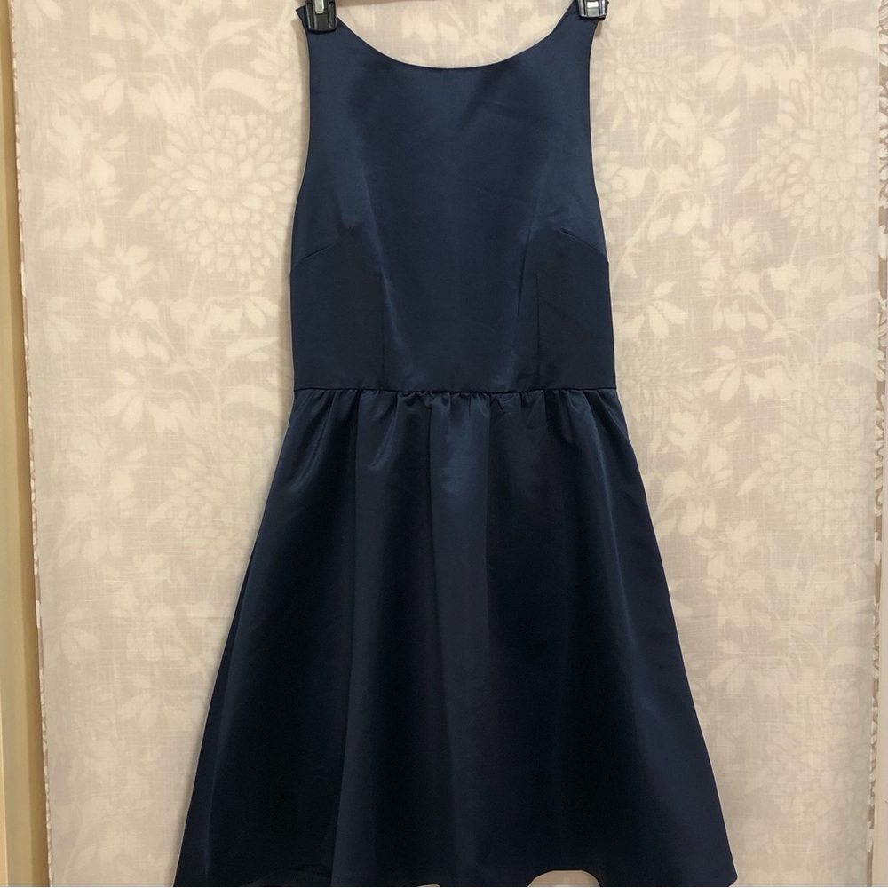CeCe Bow Back Navy Blue Halter Mini Cocktail Dress